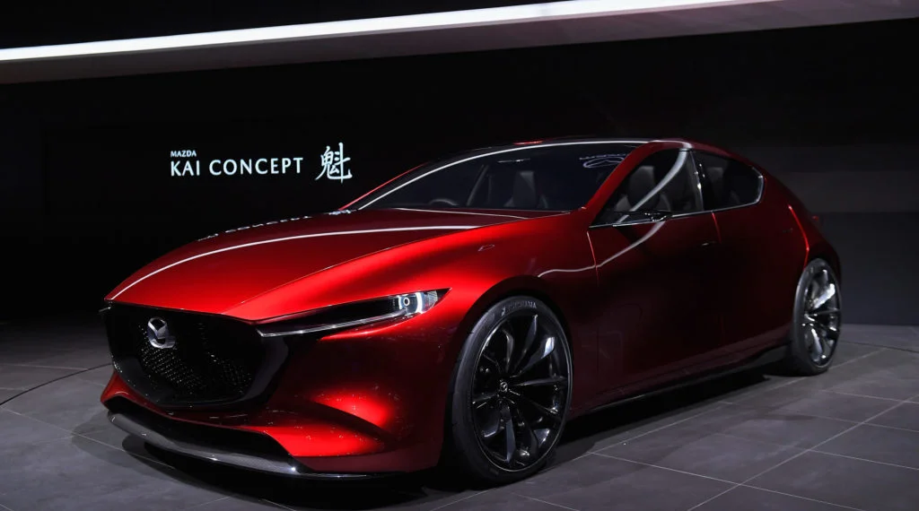 TOKYO, JAPAN - OCTOBER 25:  Mazda Kai Concept is displayed at the Mazda Motor Co booth during the Tokyo Motor Show at Tokyo Big Sight on October 25, 2017 in Tokyo, Japan.  (Photo by Koki Nagahama/Getty Images for Mazda Motor Co)