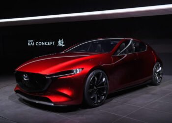 TOKYO, JAPAN - OCTOBER 25:  Mazda Kai Concept is displayed at the Mazda Motor Co booth during the Tokyo Motor Show at Tokyo Big Sight on October 25, 2017 in Tokyo, Japan.  (Photo by Koki Nagahama/Getty Images for Mazda Motor Co)