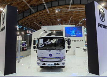 FOTON EV truck launched at the Green Logistics Expo 2022 in Padua, Italy. (PRNewsfoto/Foton International)