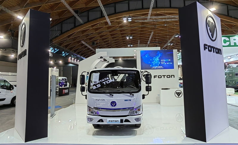 FOTON EV truck launched at the Green Logistics Expo 2022 in Padua, Italy. (PRNewsfoto/Foton International)
